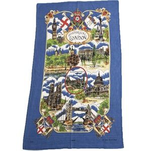 Vintage Sally Jayne London Tea Towel Textiles British Made Historical